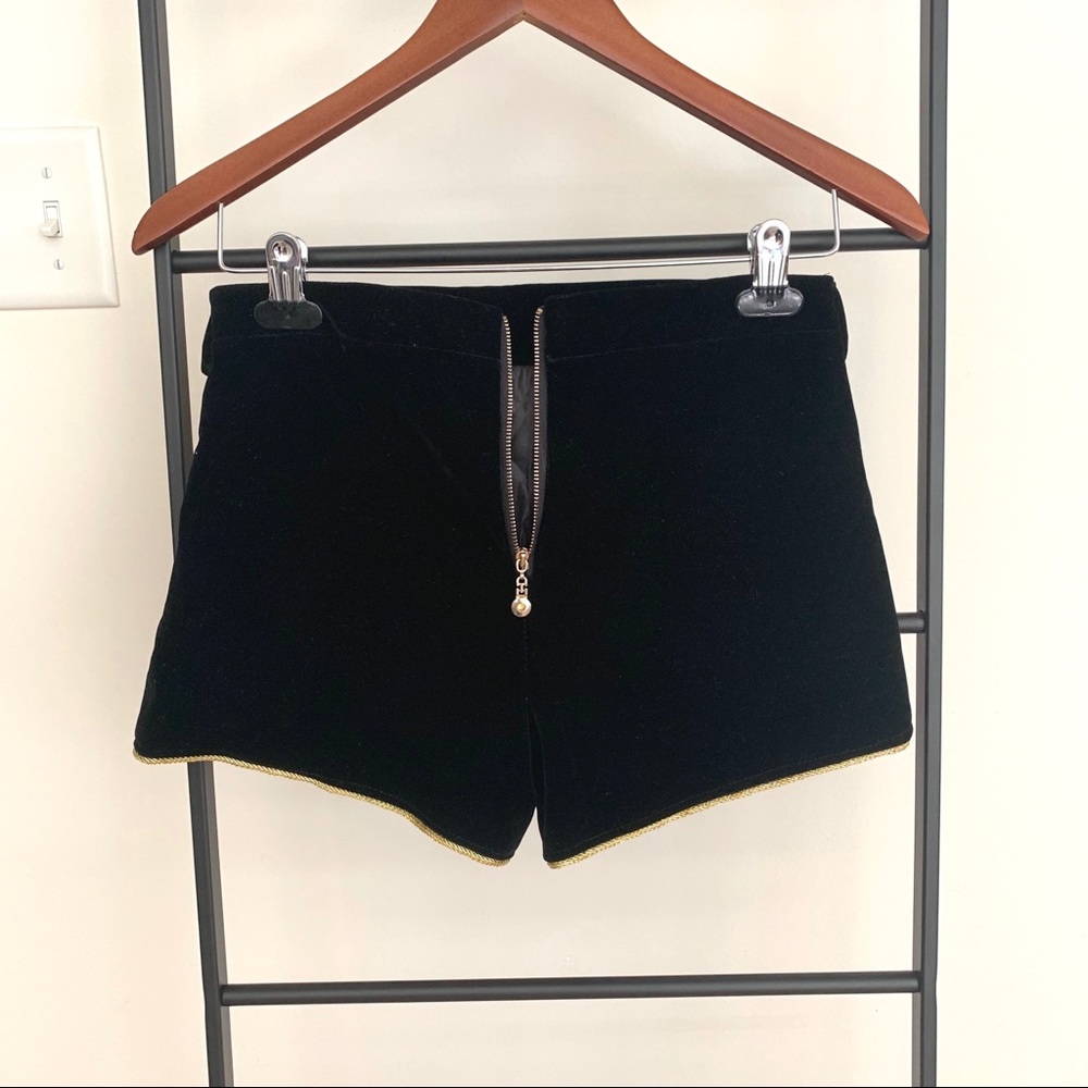 Embellished High Waisted Velvet Shorts - Picture 3 of 8